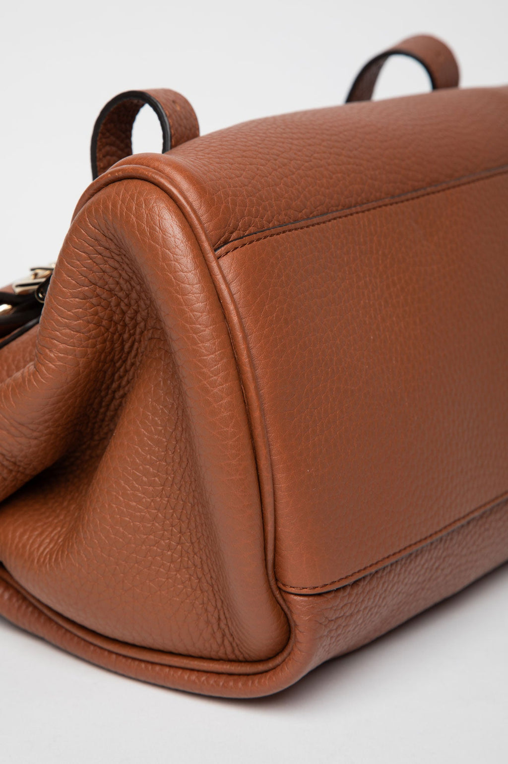 Mulberry Tobacco Brown Pebbled Leather Alexa Satchel