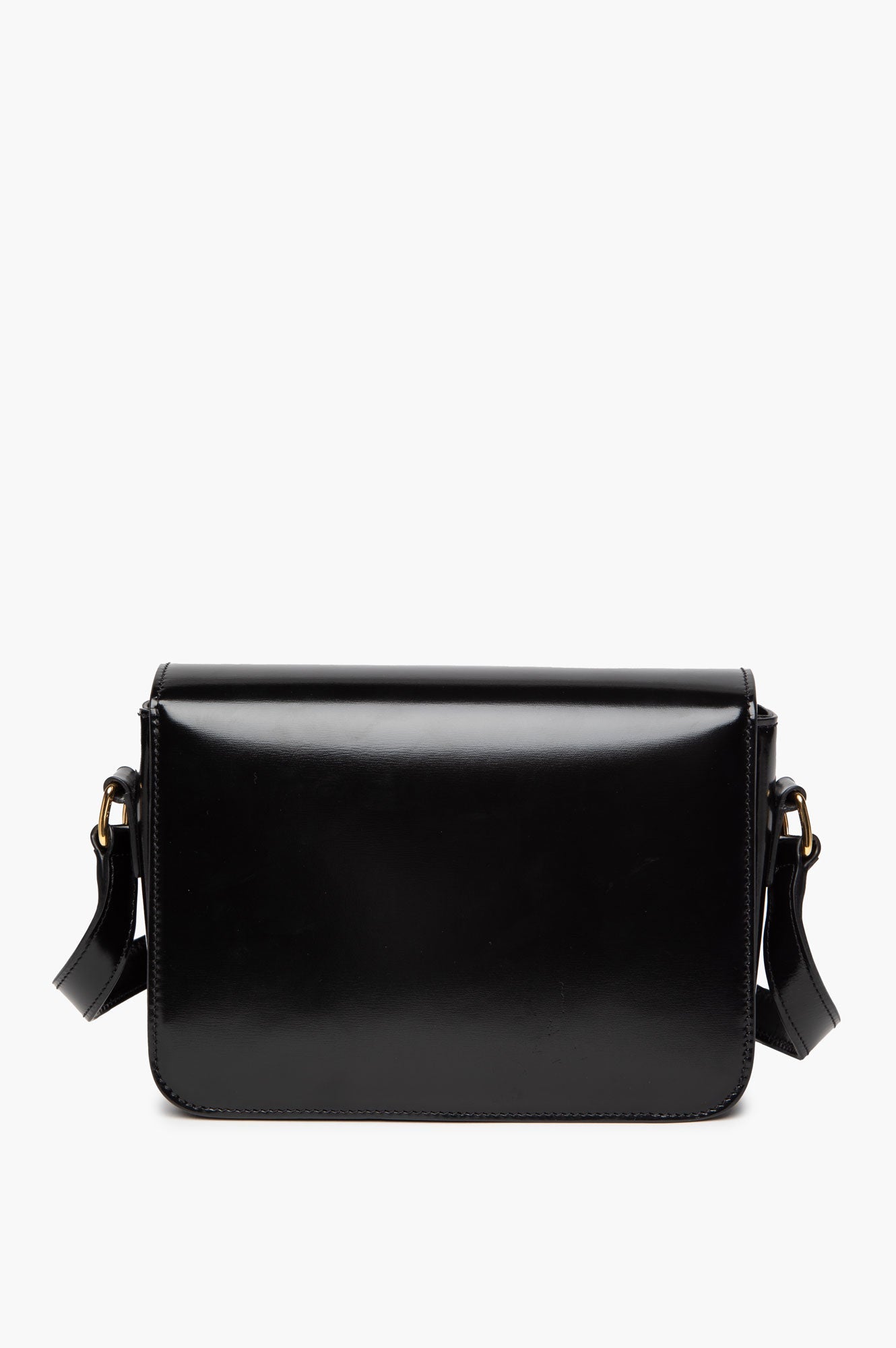 Celine Black Shiny Calfskin Teen Triomphe Bag