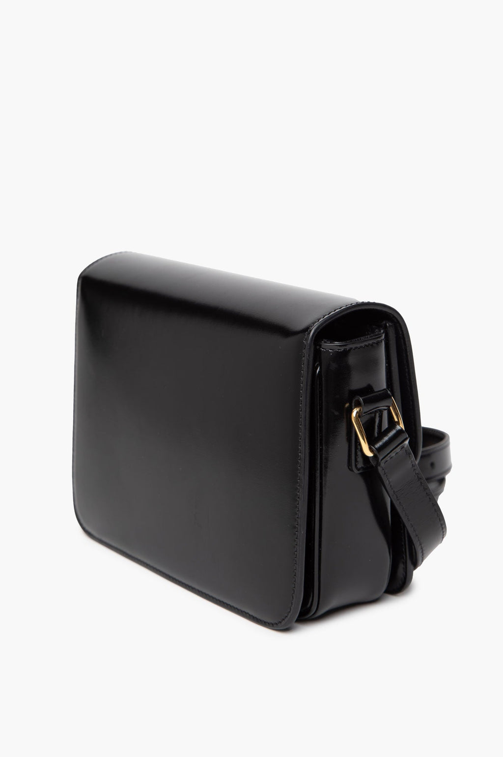 Celine Black Shiny Calfskin Teen Triomphe Bag