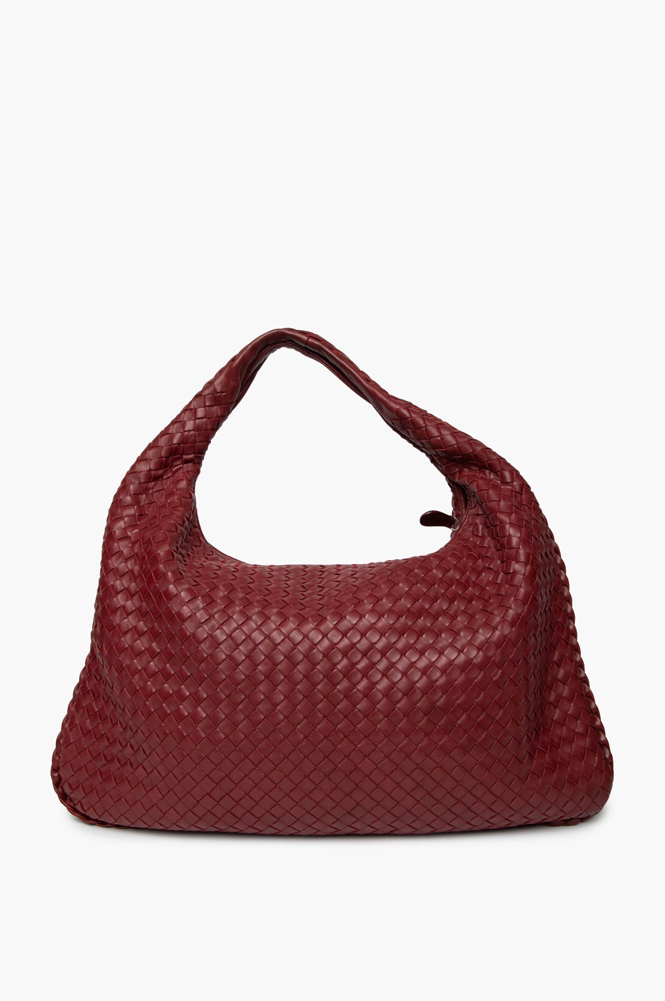 Bottega Veneta Burgundy Nappa Intrecciato Large Veneta Hobo Bag