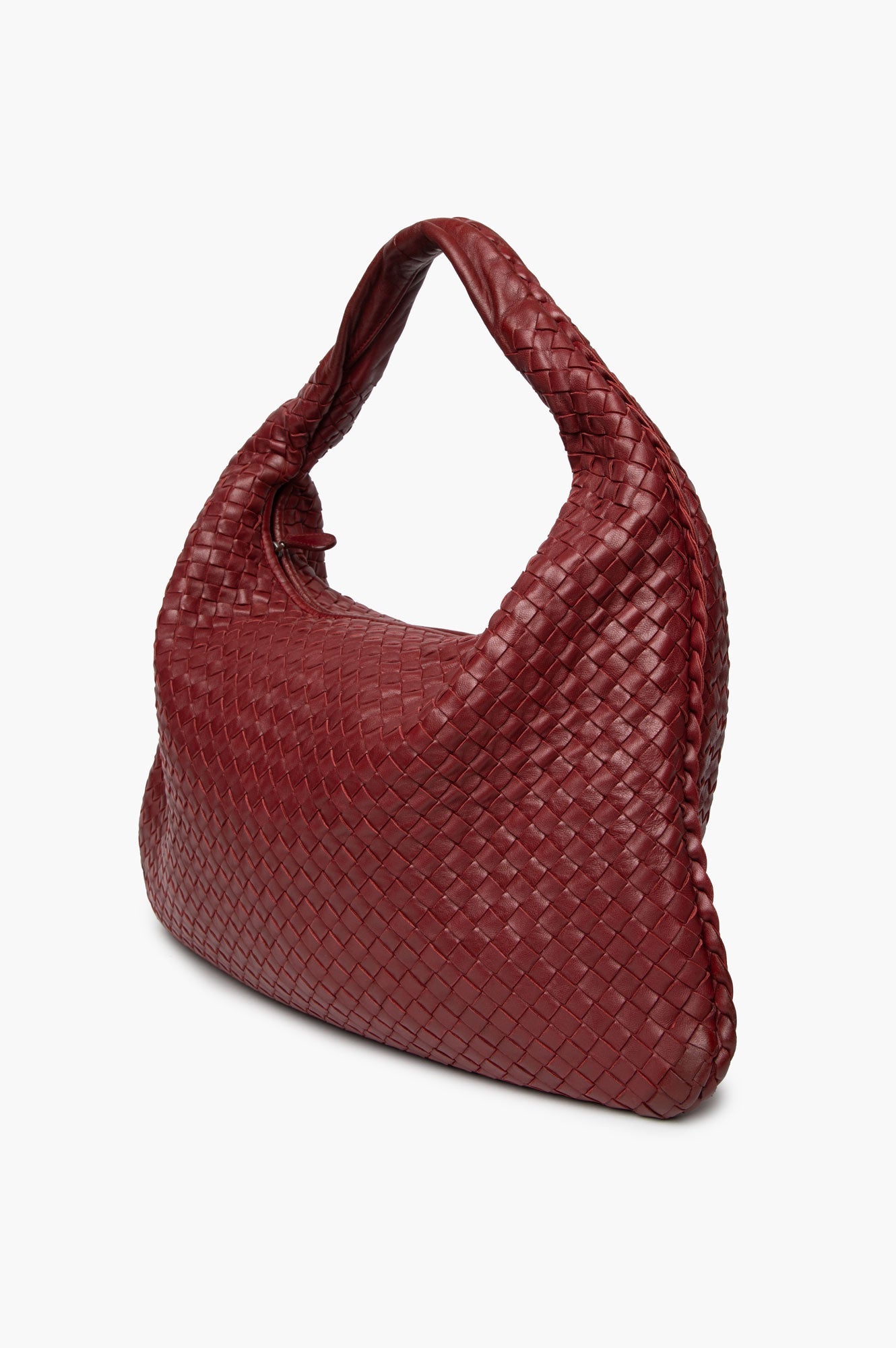 Bottega Veneta Burgundy Nappa Intrecciato Large Veneta Hobo Bag