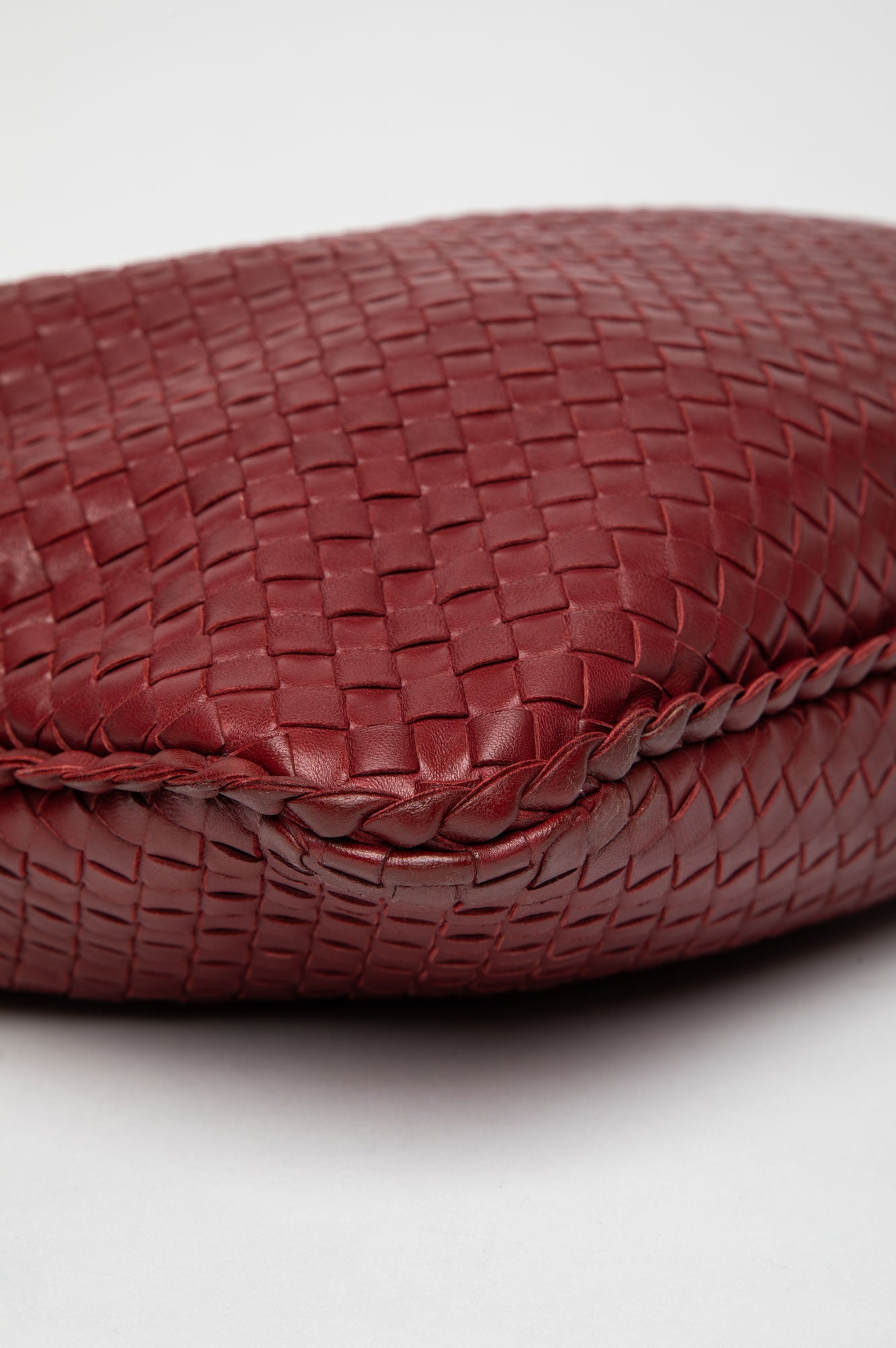 Bottega Veneta Burgundy Nappa Intrecciato Large Veneta Hobo Bag