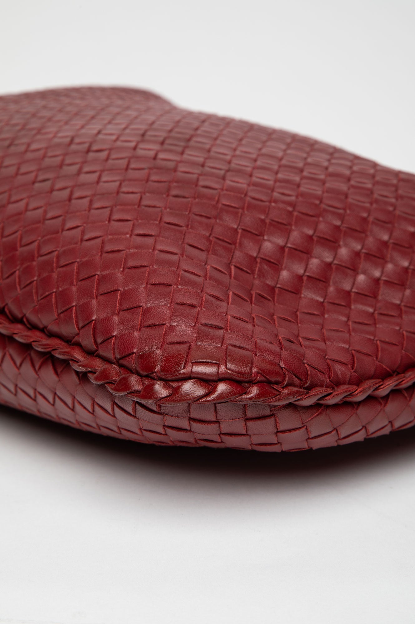 Bottega Veneta Burgundy Nappa Intrecciato Large Veneta Hobo Bag