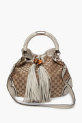 Gucci Beige GG Canvas Medium Babouska Indy Hobo Bag With Strap