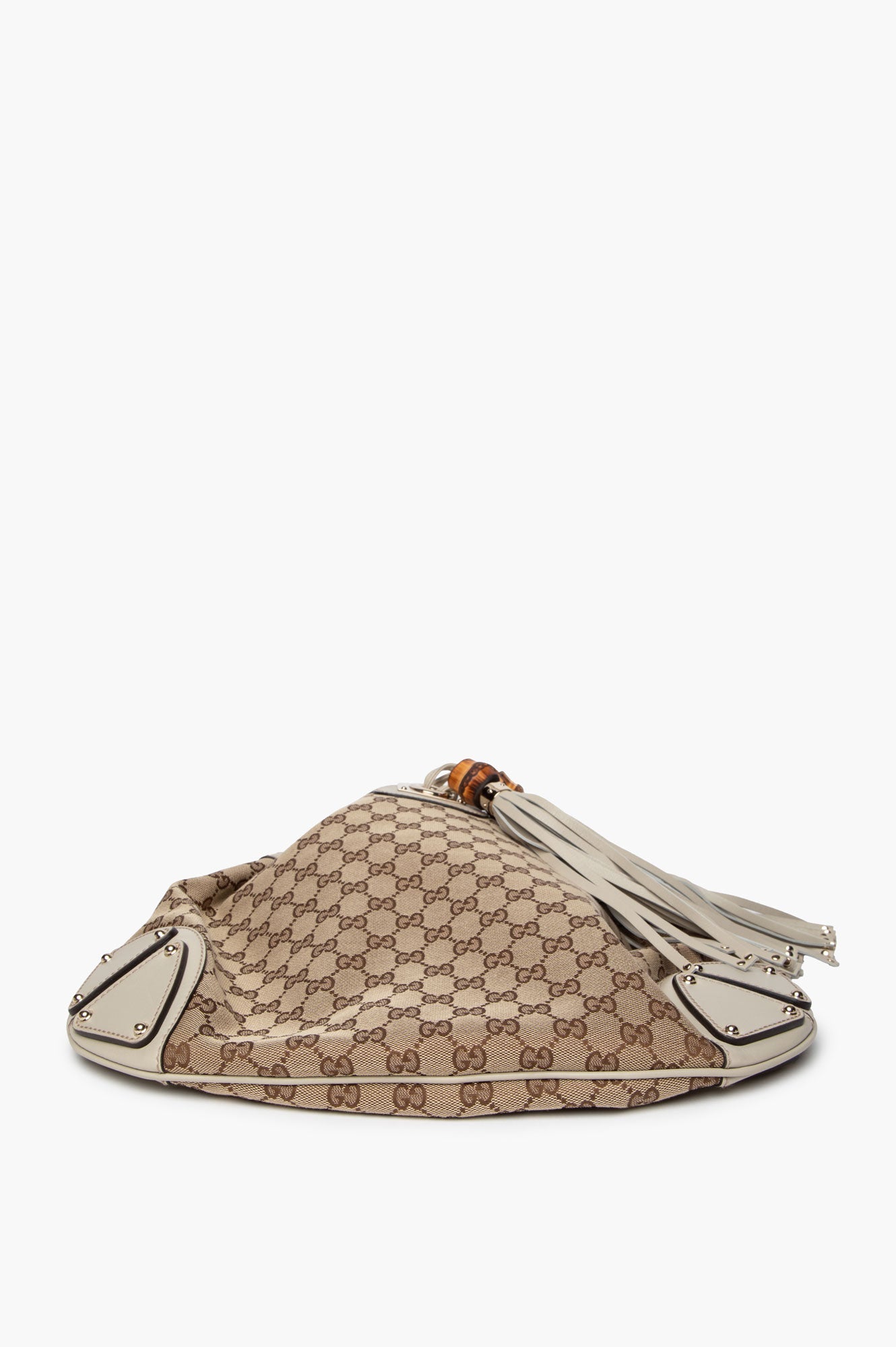Gucci Beige GG Canvas Medium Babouska Indy Hobo Bag With Strap