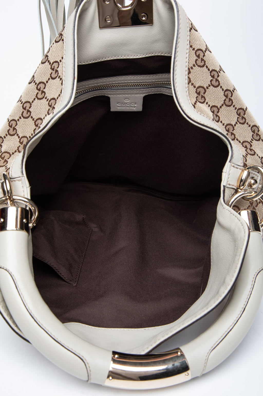 Gucci Beige GG Canvas Medium Babouska Indy Hobo Bag With Strap