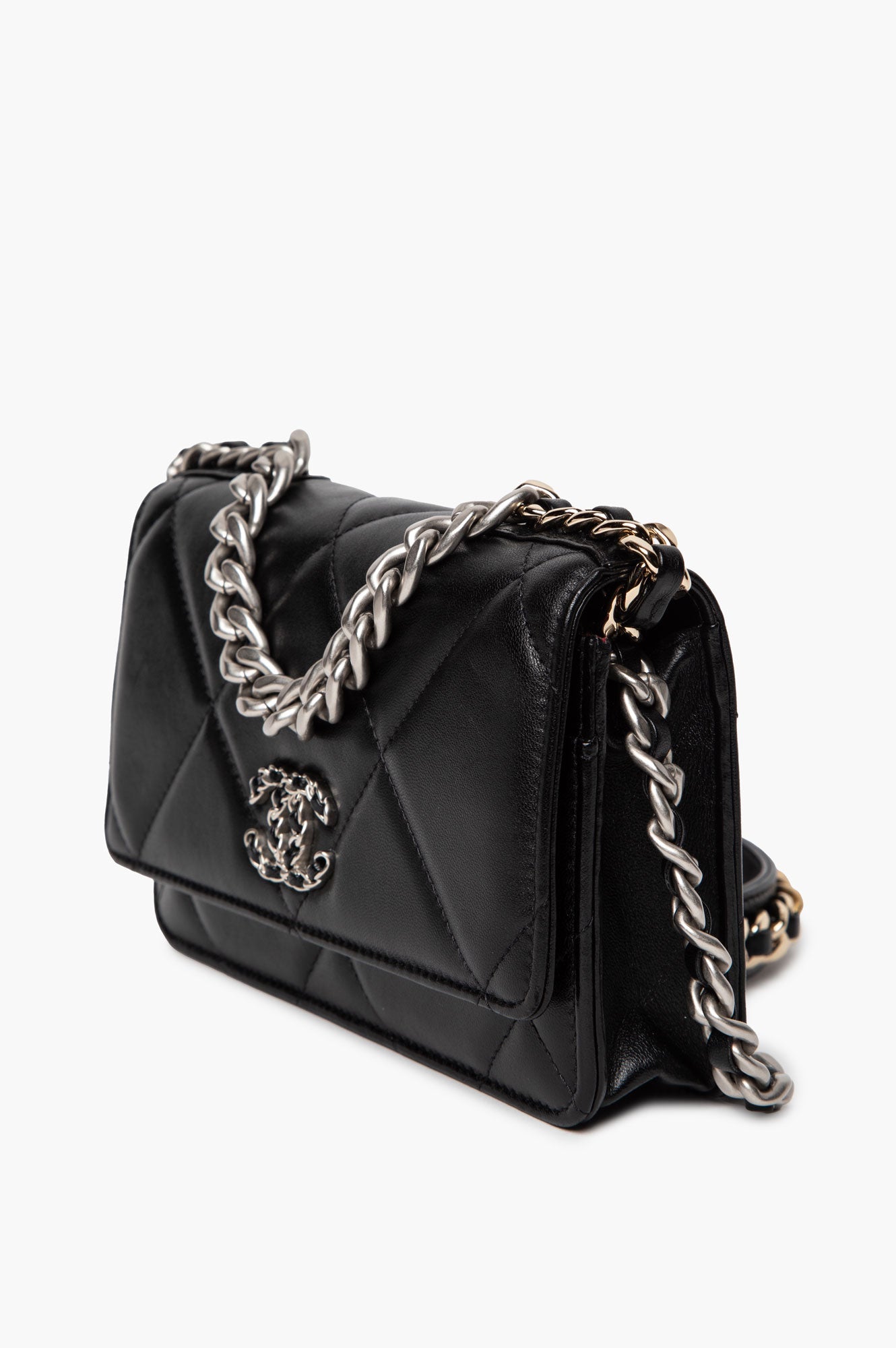 Chanel 19 Black Lamskin  WOC Bag