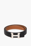 Hermès Reversible 24 MM Silver Plated Mini H Belt Size 85