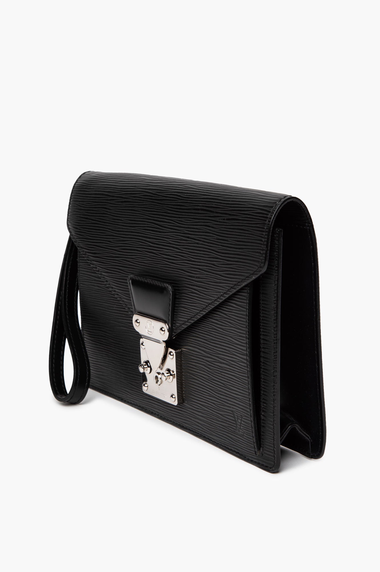 Louis Vuitton Black Epi Pochette Sellier Dragonne Clutch