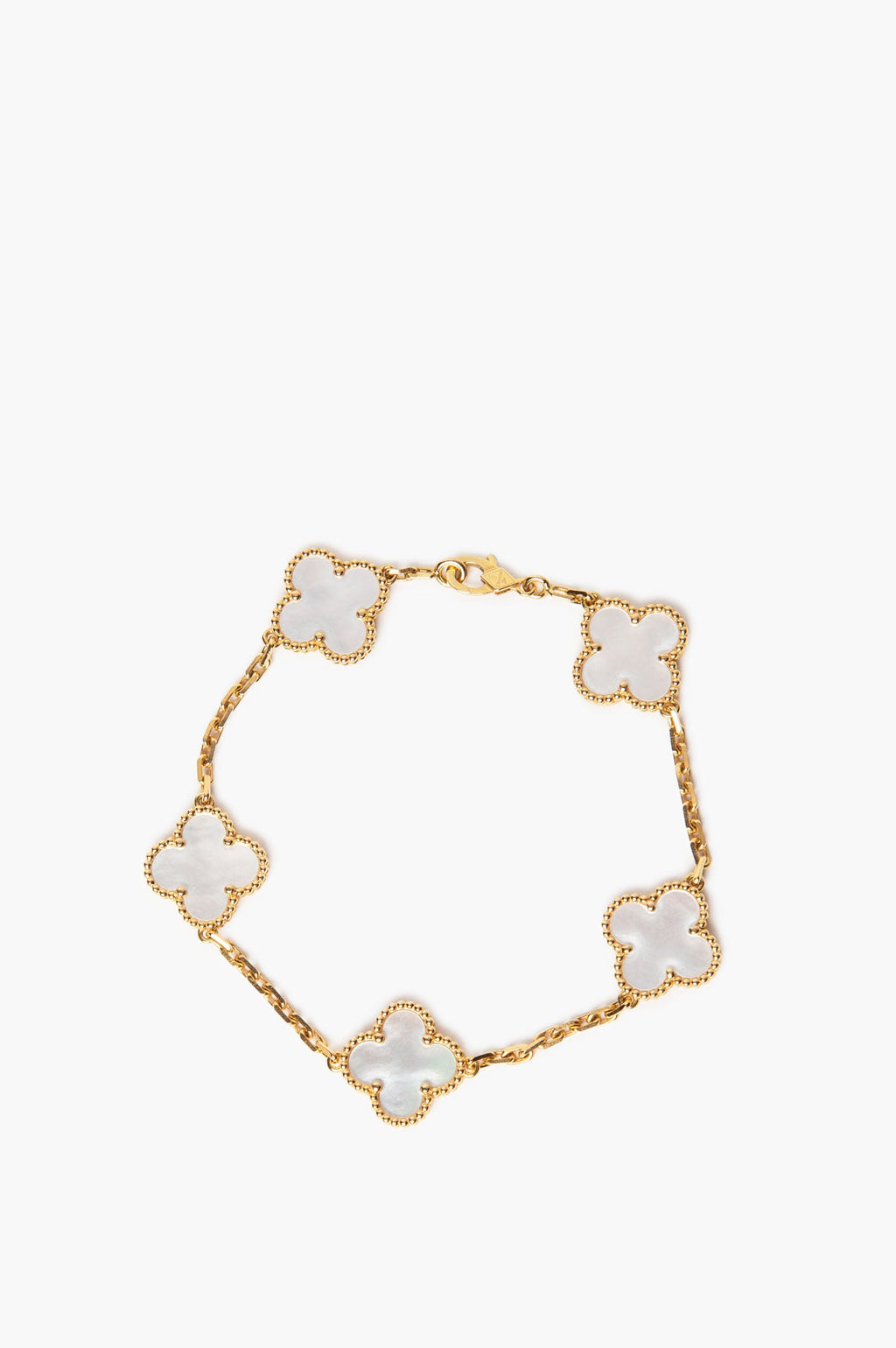 Van Cleef & Arpels 5 Motif Blue Mother of Pearl Bracelet