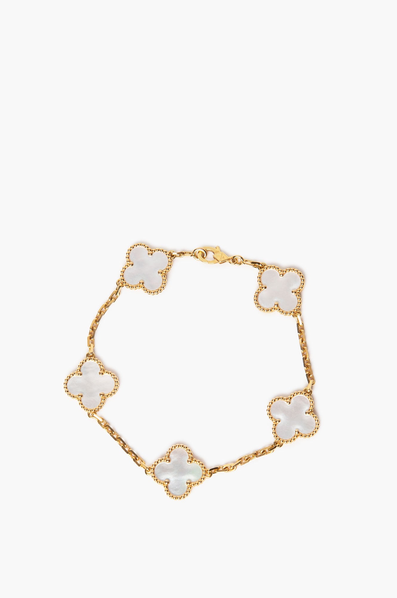 Van Cleef & Arpels 5 Motif Blue Mother of Pearl Bracelet