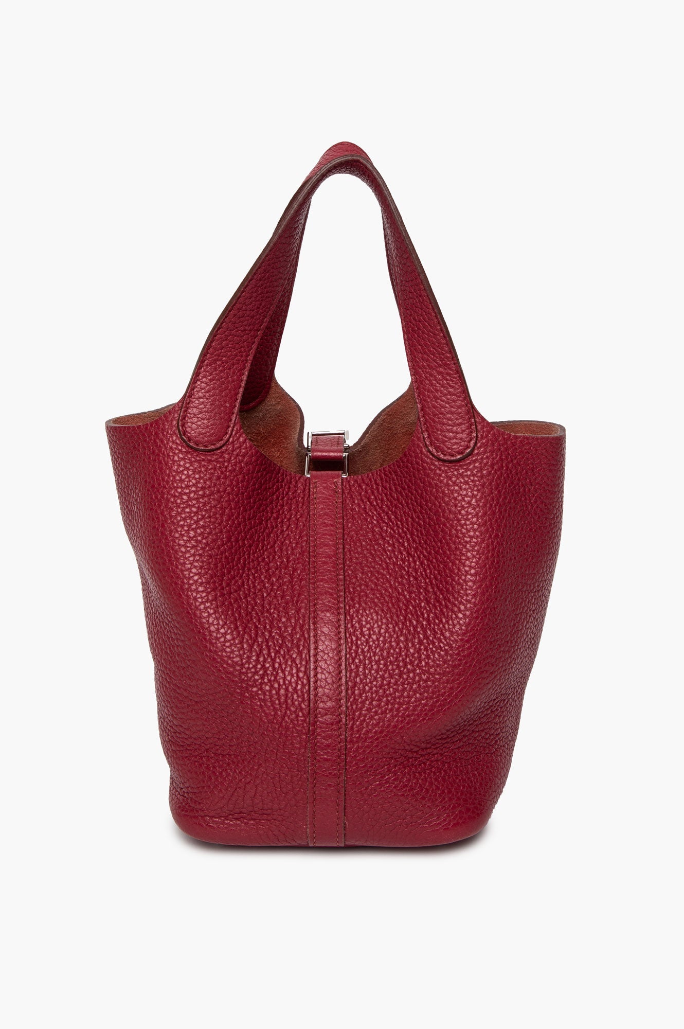Hermès 2014 Rouge Grenat Taurillon Clémence Palladium HW Picotin Lock 18