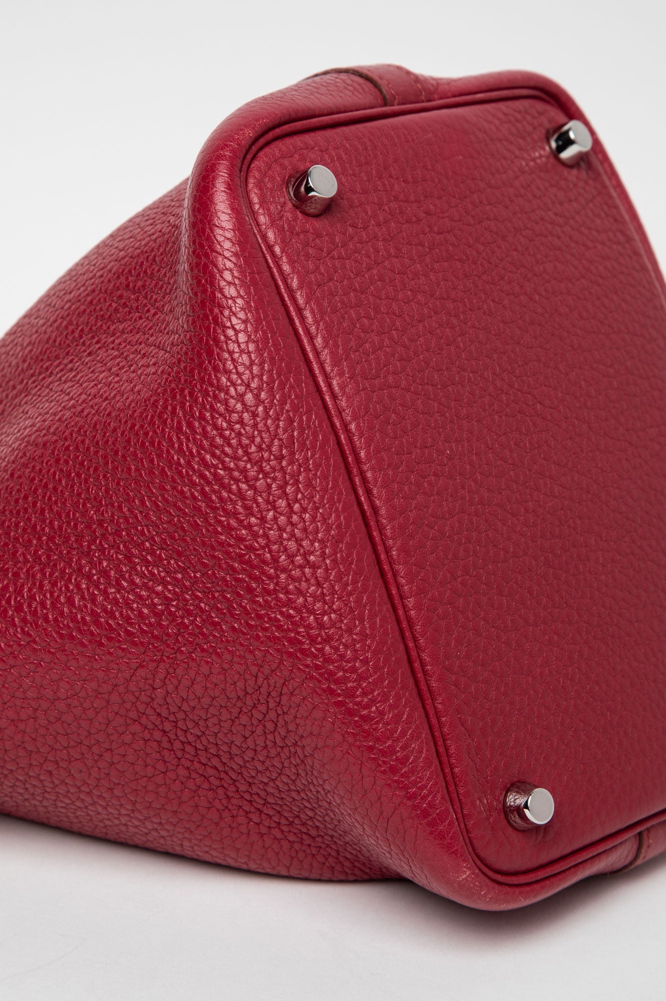 Hermès 2014 Rouge Grenat Taurillon Clémence Palladium HW Picotin Lock 18