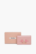 Miu Miu Pink Leather Bow Zip Wallet