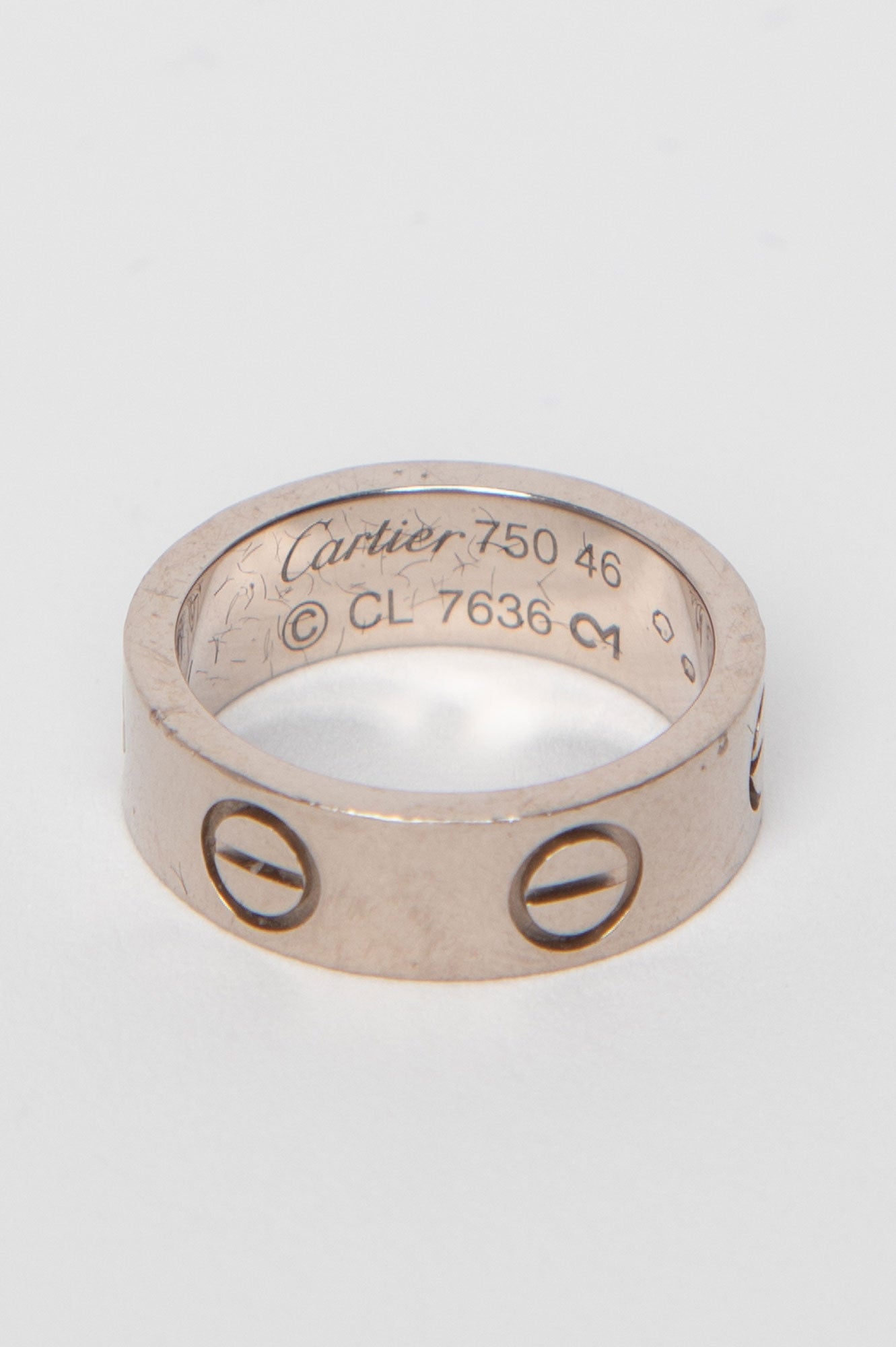 Cartier 18K White Gold Love Ring Size 3.75