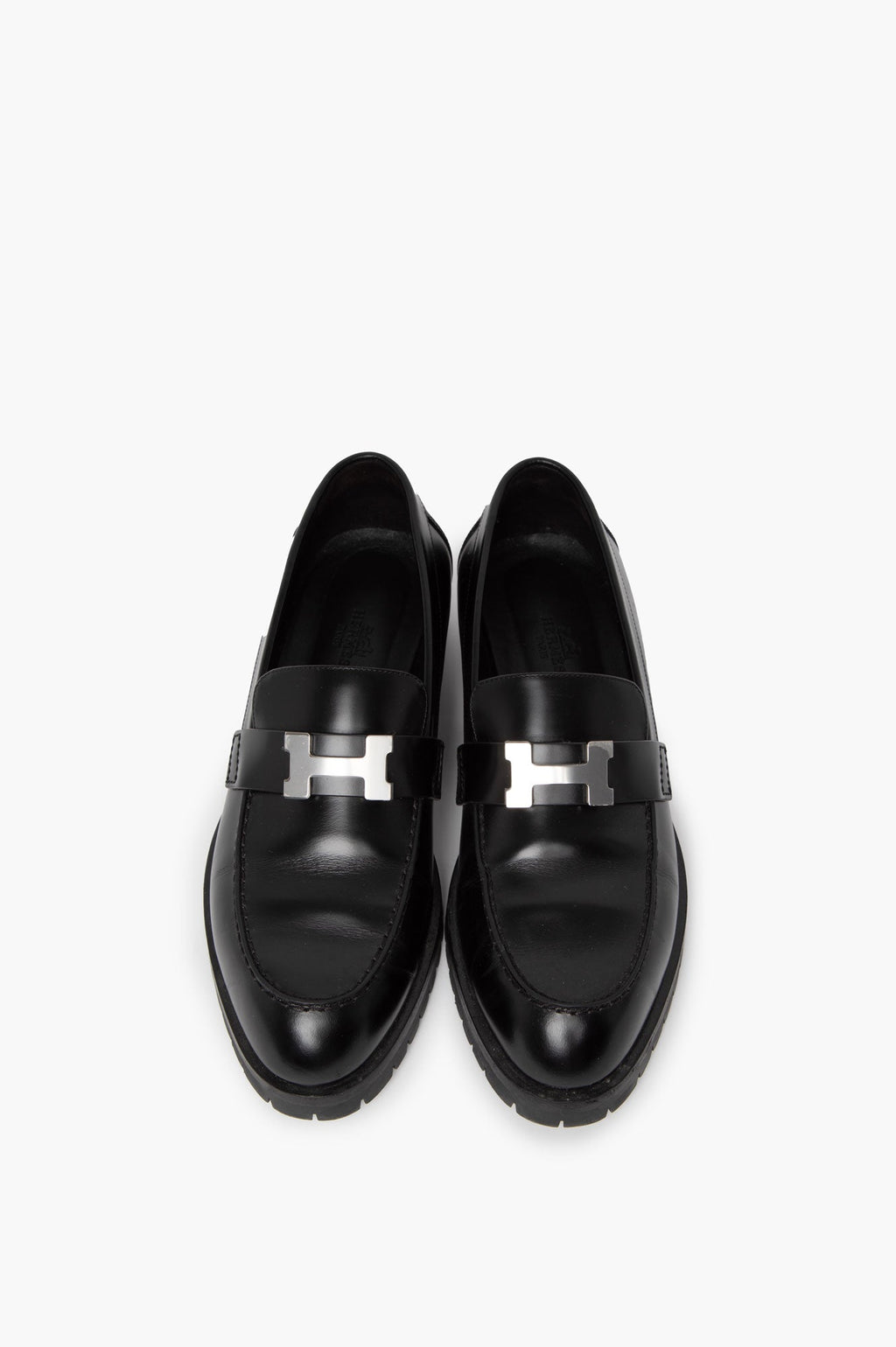 Hermes Black Faubourg Loafer Size 38