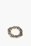 David Yurman Oval Chain Link Bracelet Silver with 18K Gold Size 7.5