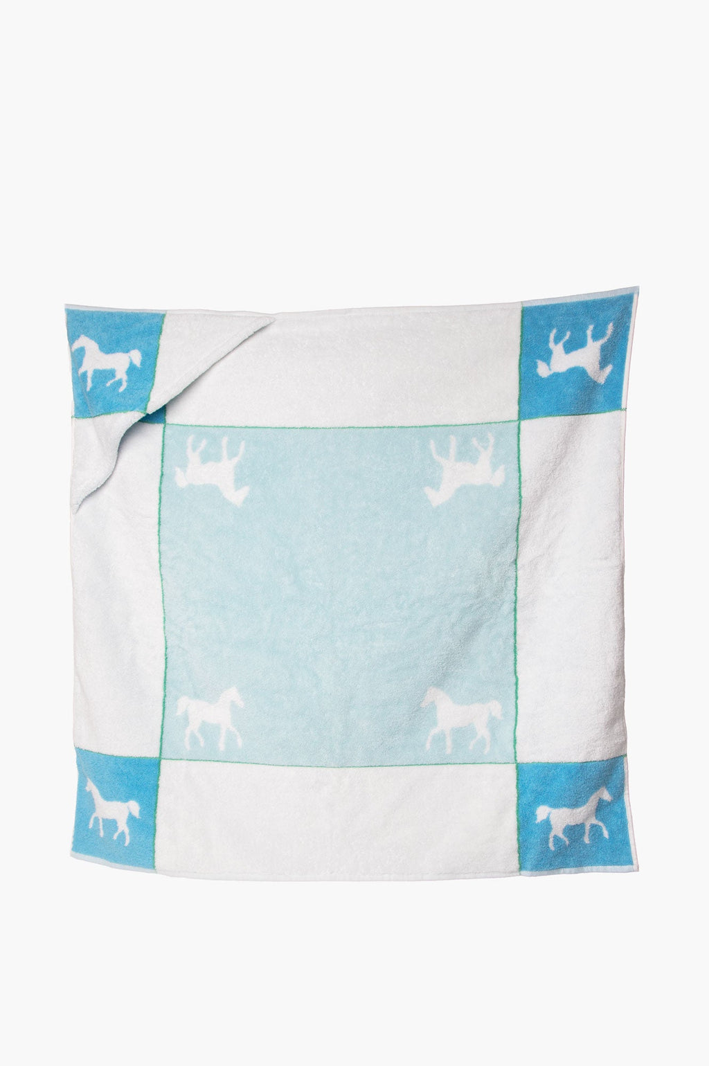 Hermes Blue Square Hooded Baby Towel