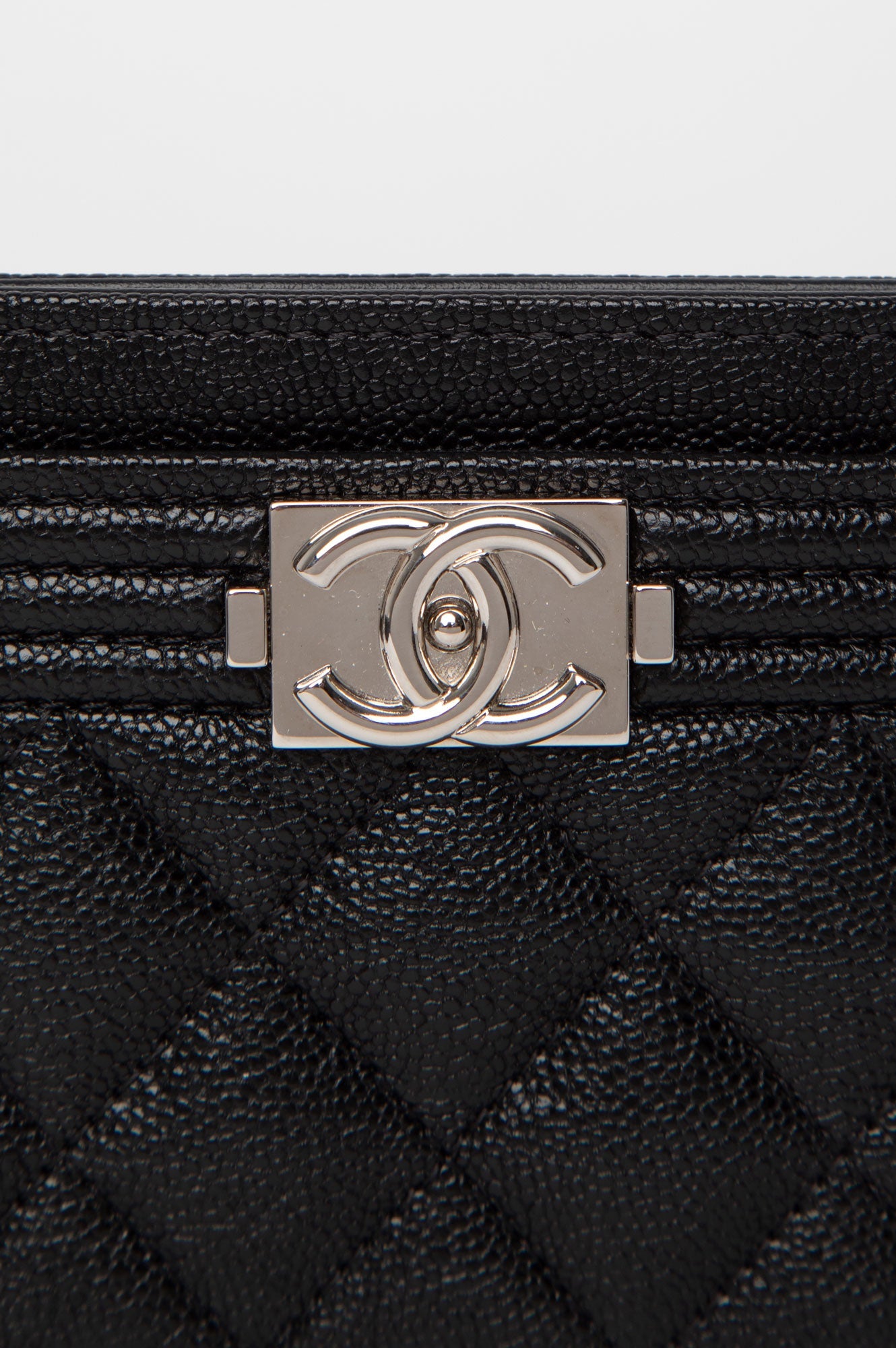 Chanel Black SHW Caviar Boy Cardholder