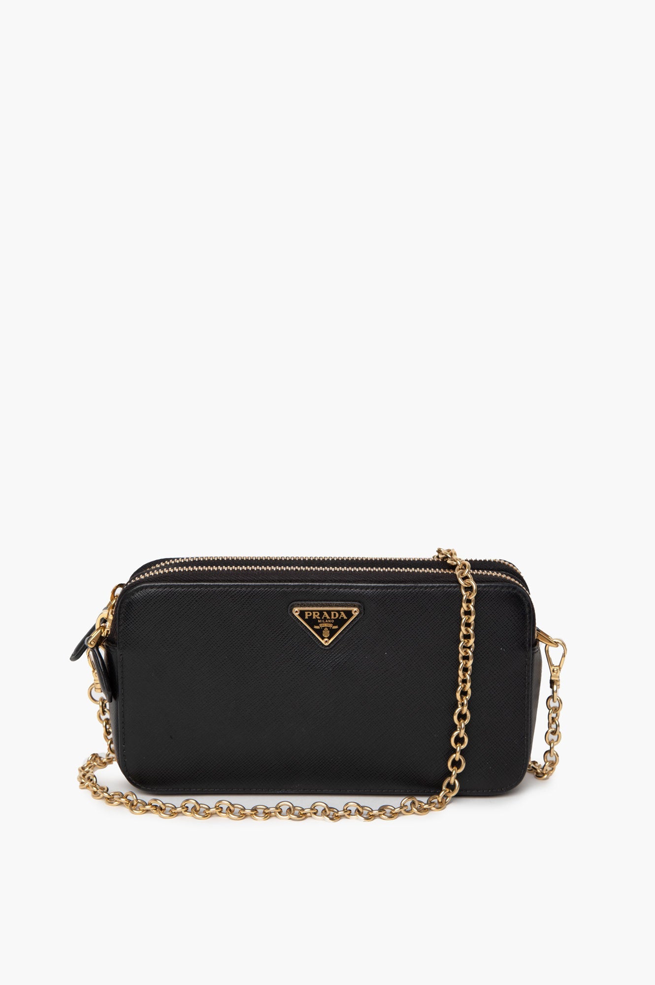 Prada Black Saffiano Mini Bandoliera Bag
