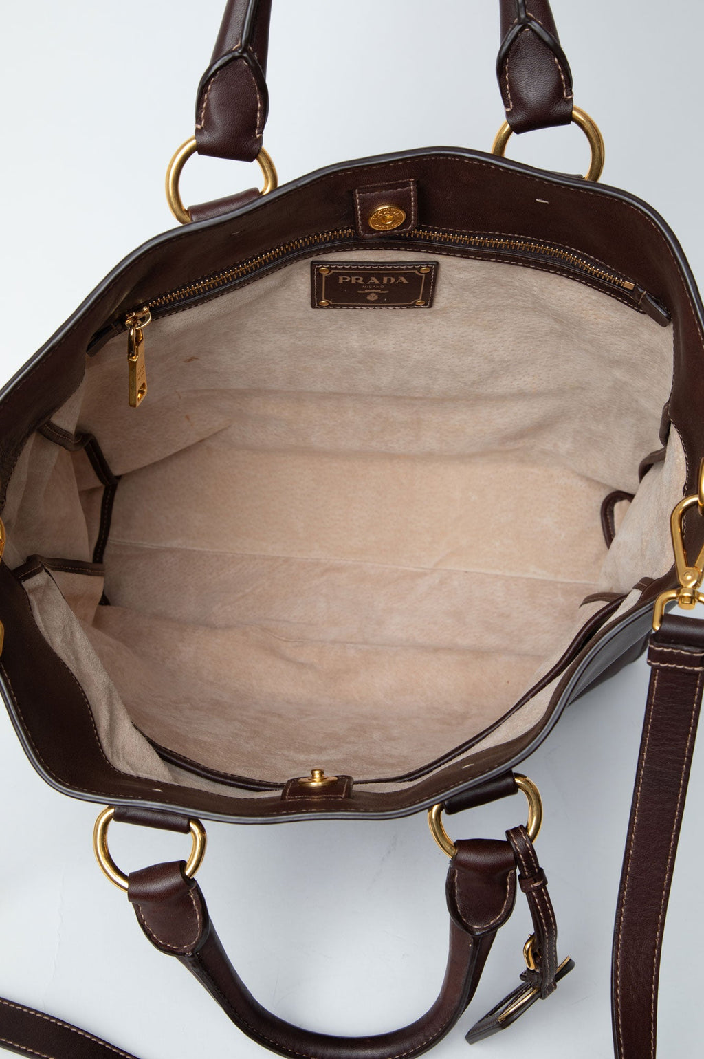 Prada Brown Soft Calf Satchel Amaranto Tote Bag