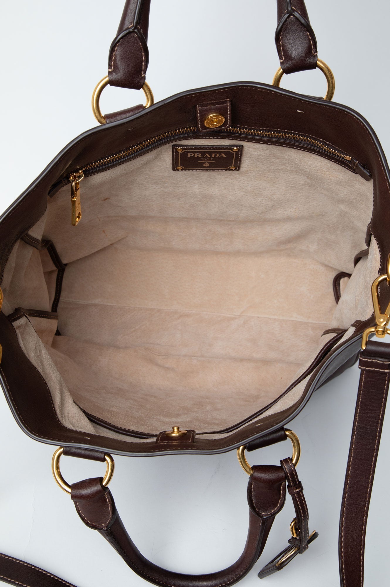 Prada Brown Soft Calf Satchel Amaranto Tote Bag