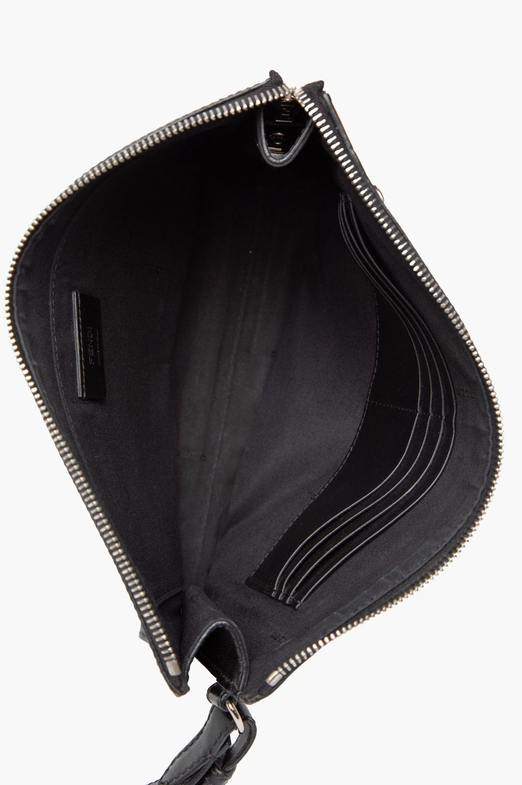 Fendi Black Zip Diagonal Clutch