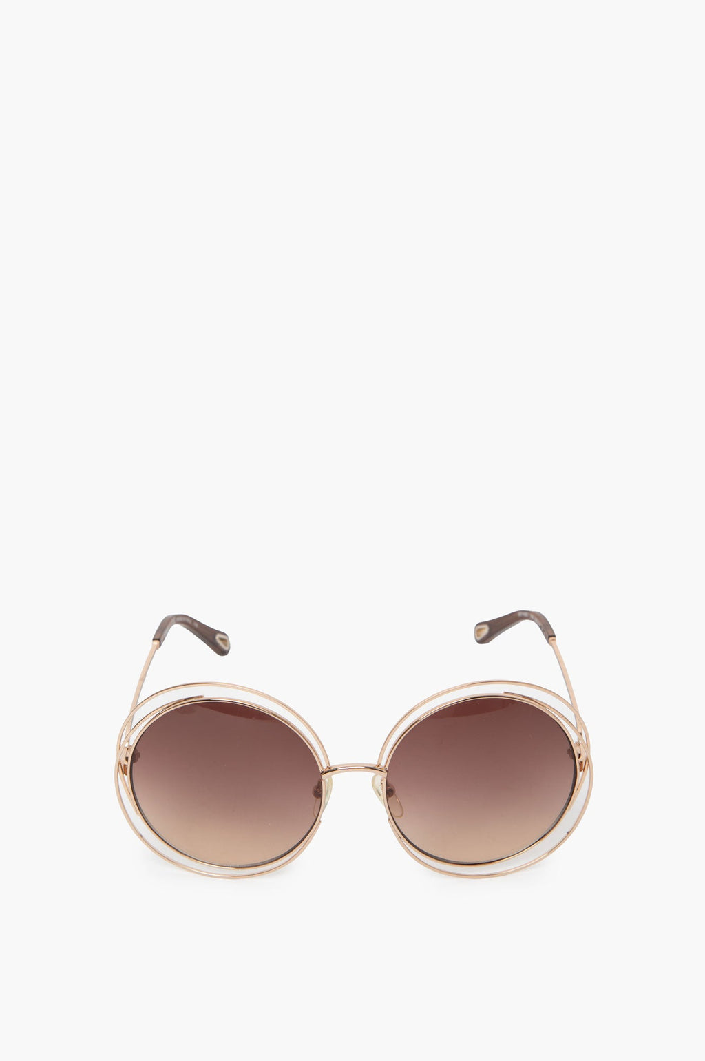 Chloe Gold Frame Round Sunglasses