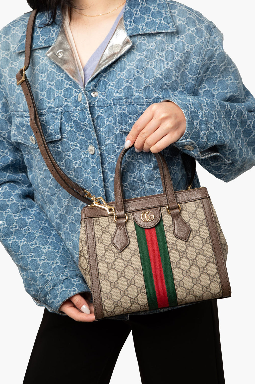 Gucci Small GG Supreme Ophidia Tote Bag