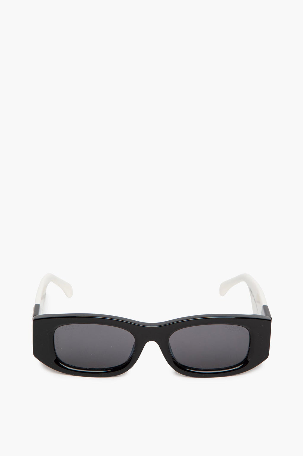 Chanel Black and White CC Logo Rectangle 5525 Sunglasses