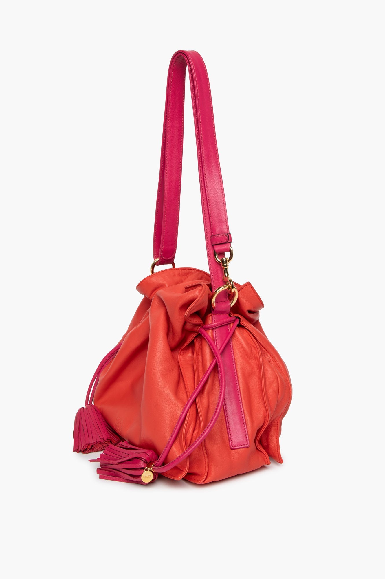 Loewe Coral/Magenta Nappa Leather Flamenco 30 Tassel Bag