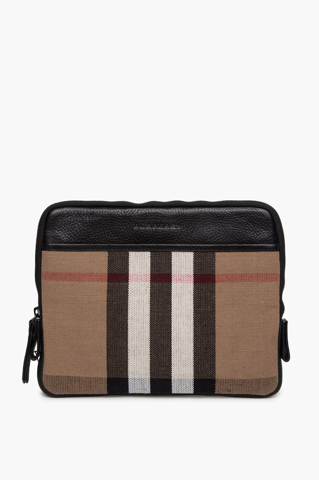 Burberry Tan/Black Canvas House Check iPad Pouch
