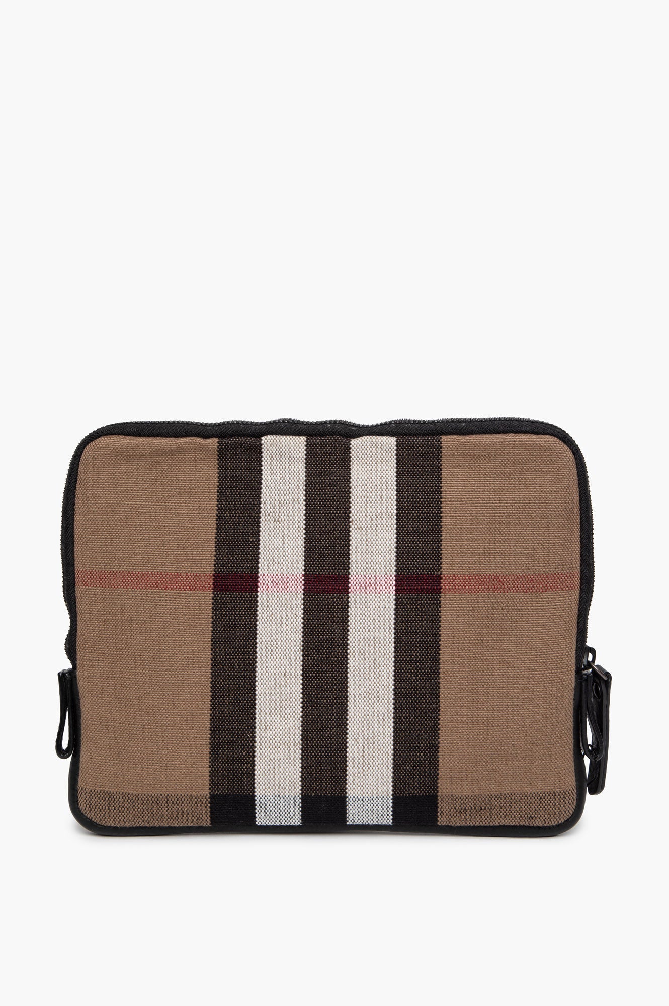 Burberry Tan/Black Canvas House Check iPad Pouch
