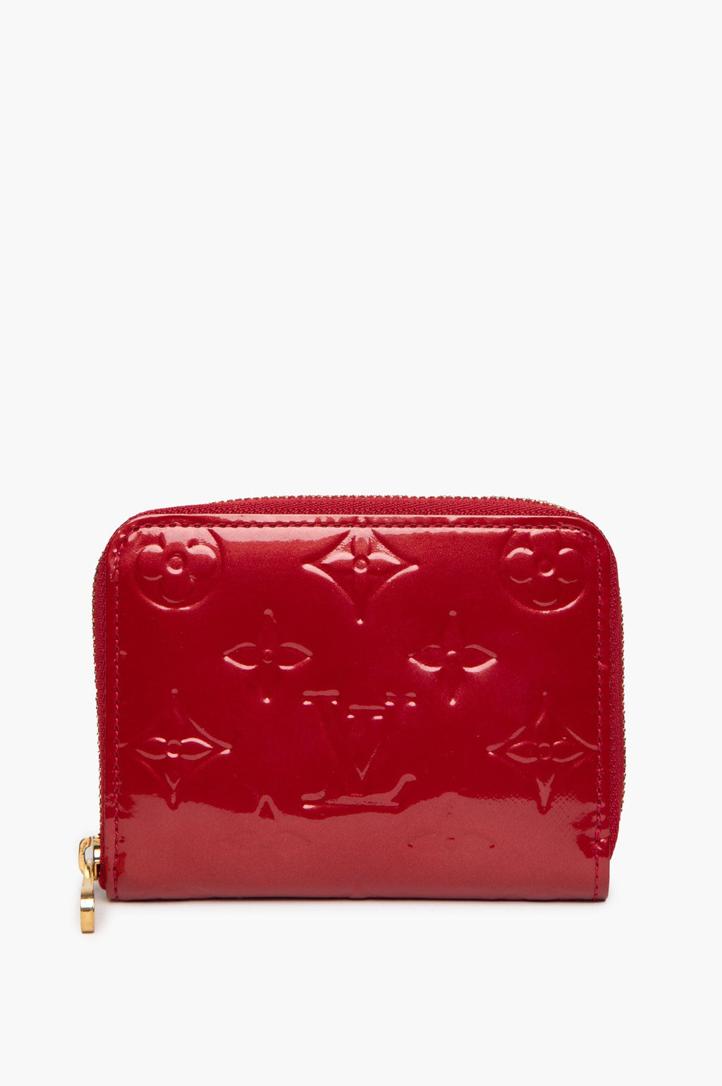 Louis Vuitton Red Pearl Vernis Zippy Wallet