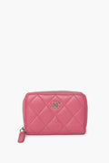 Chanel 2021 Pink Lambskin Zipped Wallet