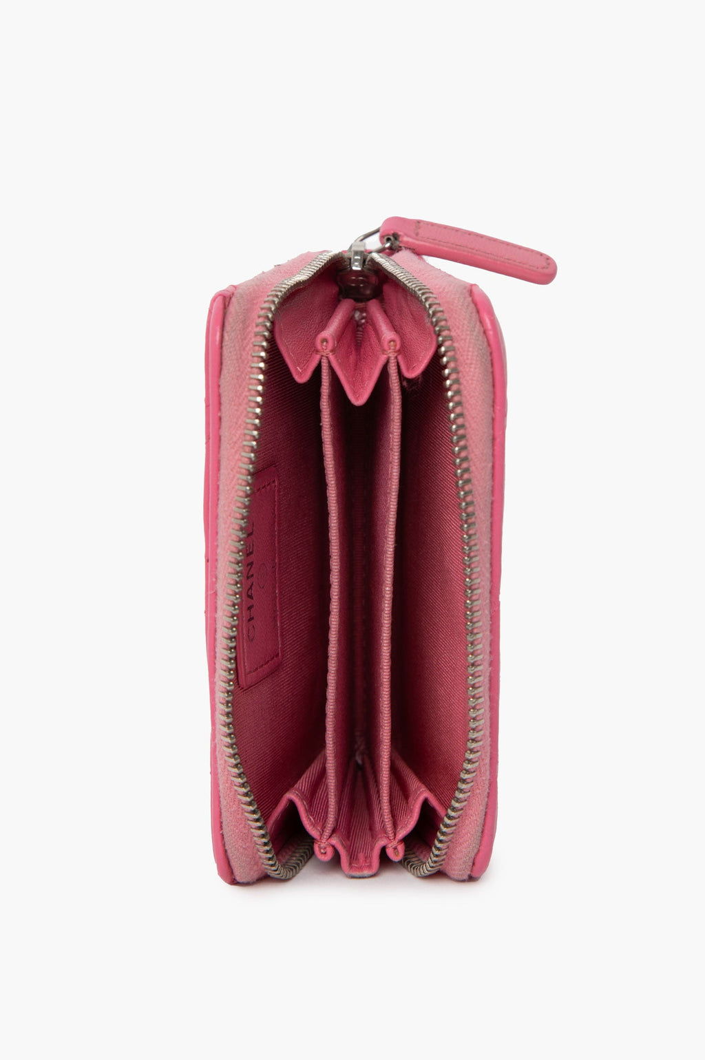 Chanel 2021 Pink Lambskin Zipped Wallet