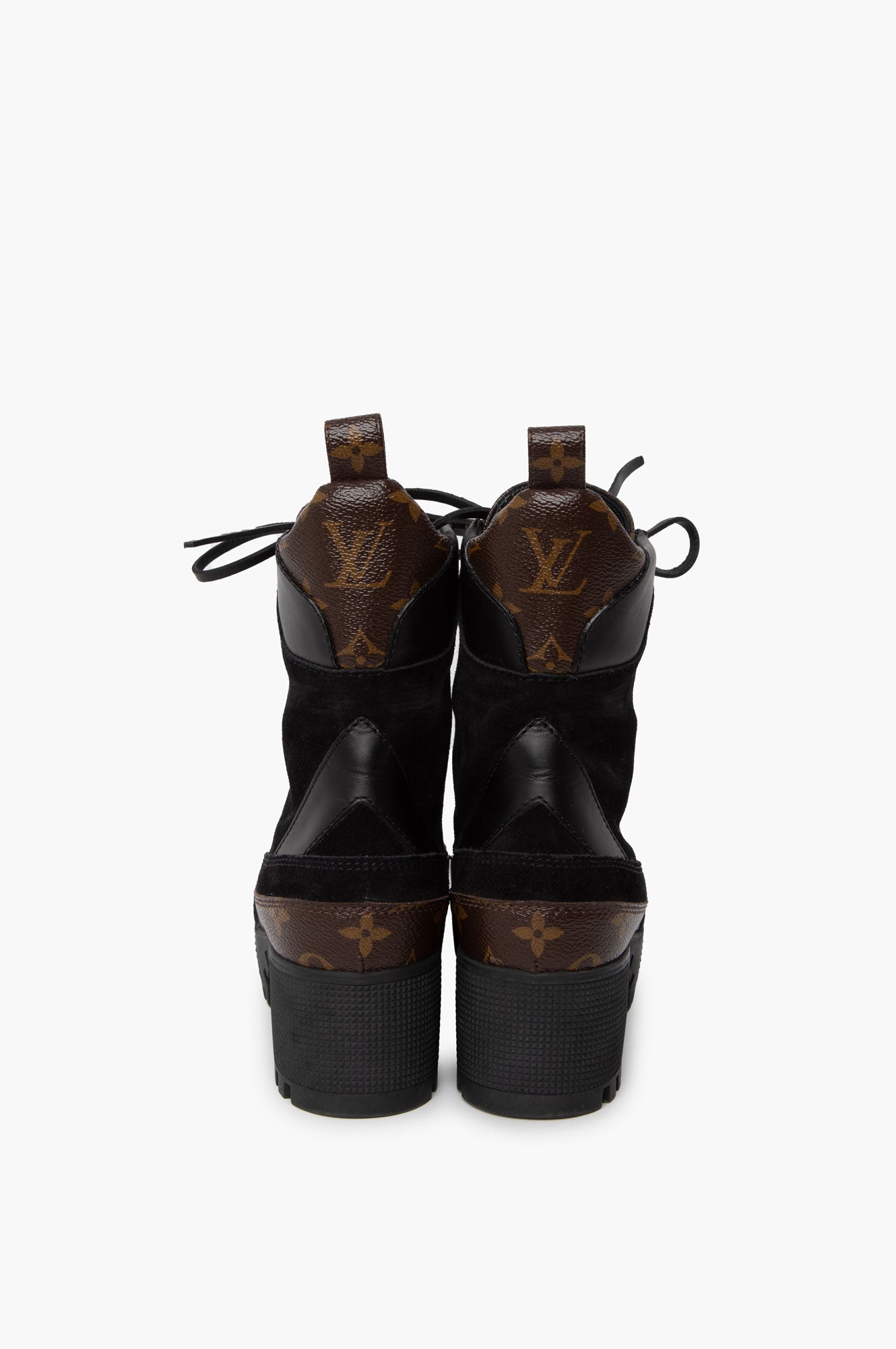 Louis Vuitton Black Laureate Platform Desert Boot Size 35.5
