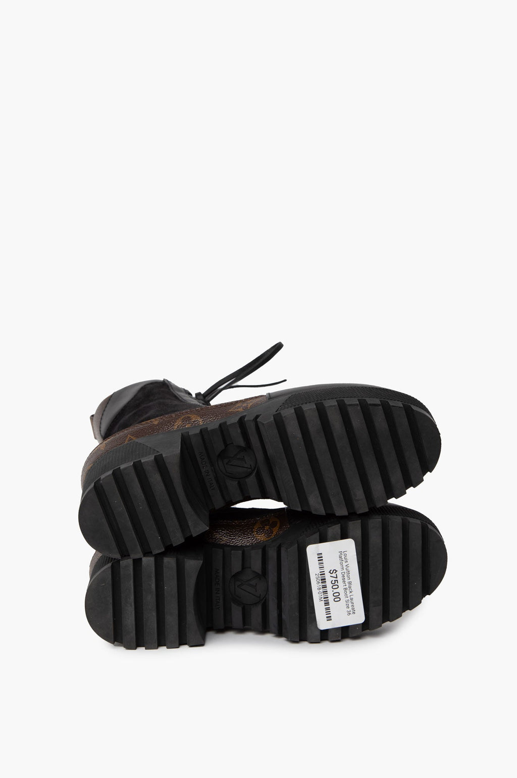 Louis Vuitton Black Laureate Platform Desert Boot Size 35.5