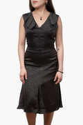 Giorgio Armani Gray Printed Flared Dress Size 38