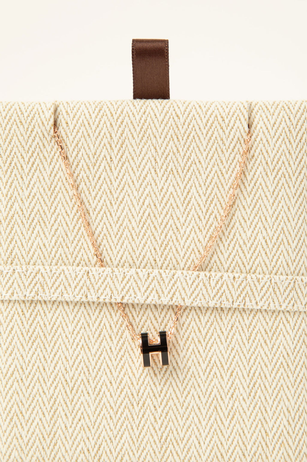 Hermes Black Mini Pop H Gold Necklace