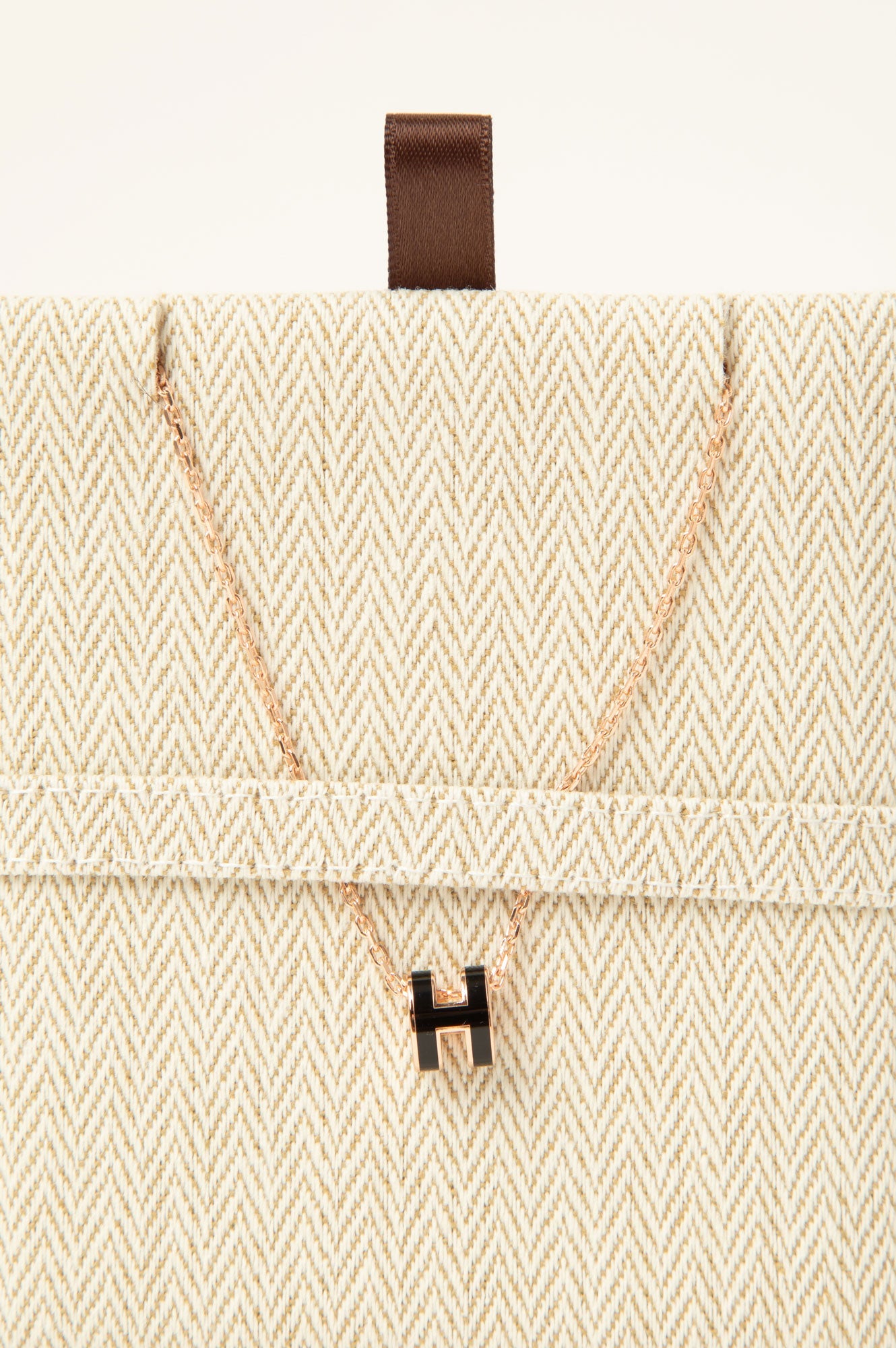 Hermes Black Mini Pop H Gold Necklace