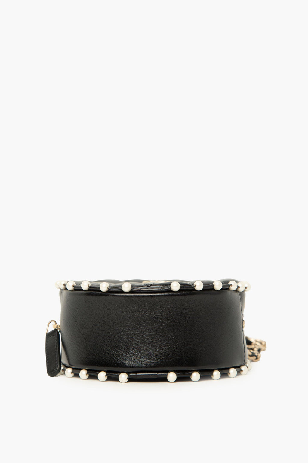 Chanel 2019 Black Lambskin Round Pearl