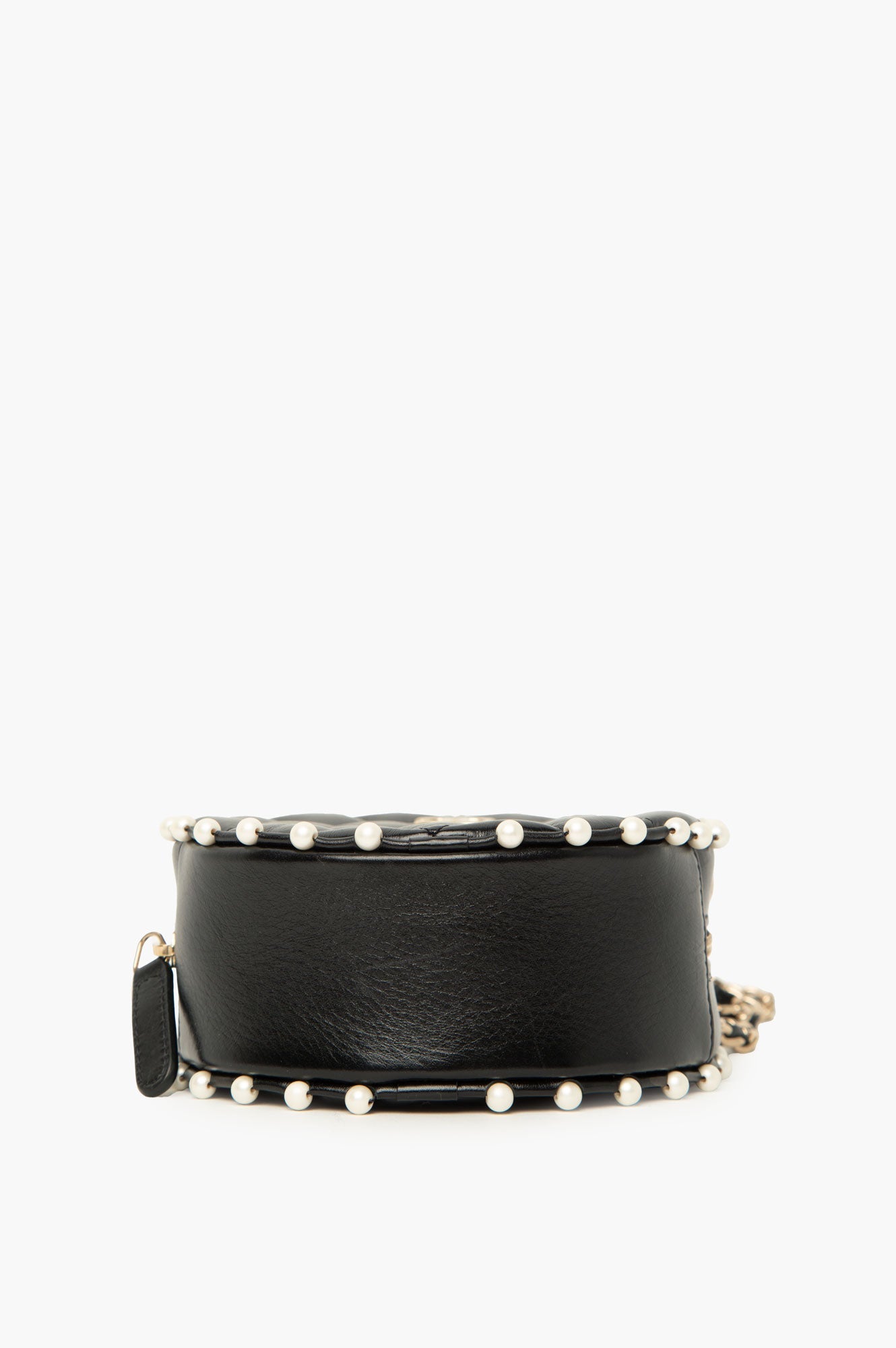 Chanel 2019 Black Lambskin Round Pearl
