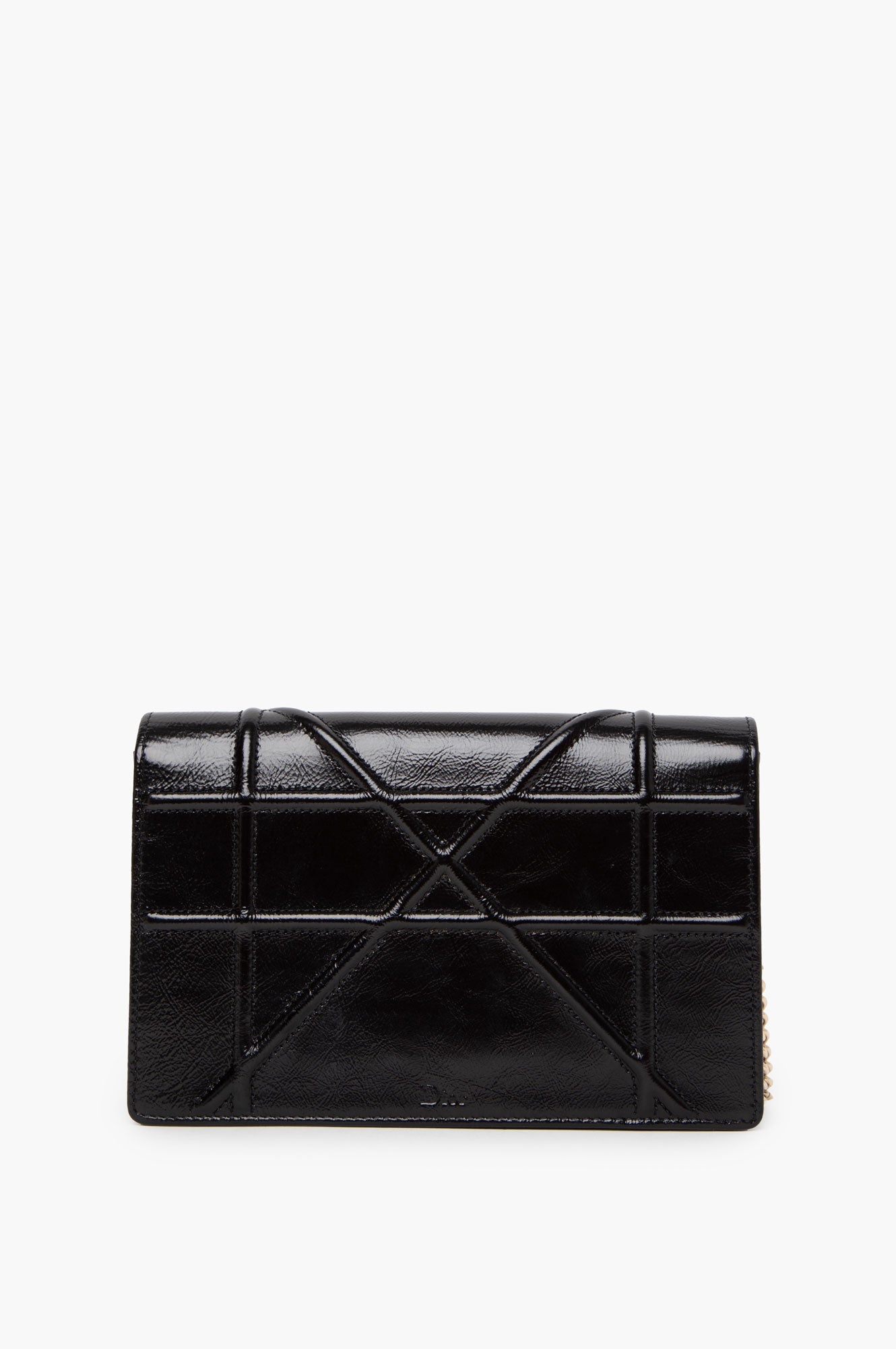 Christian Dior Black Diorama Wallet on Chain Pouch