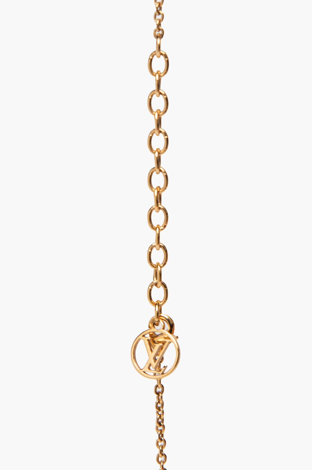 Louis Vuitton Gold Finish Essential V Necklace