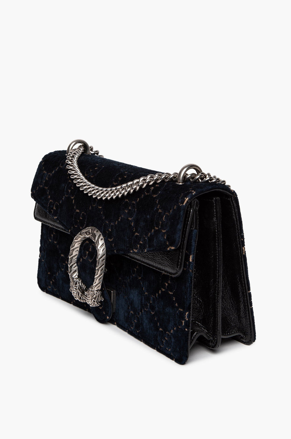 Gucci Medium Dark Blue GG Velvet Dionysus Shoulder Bag