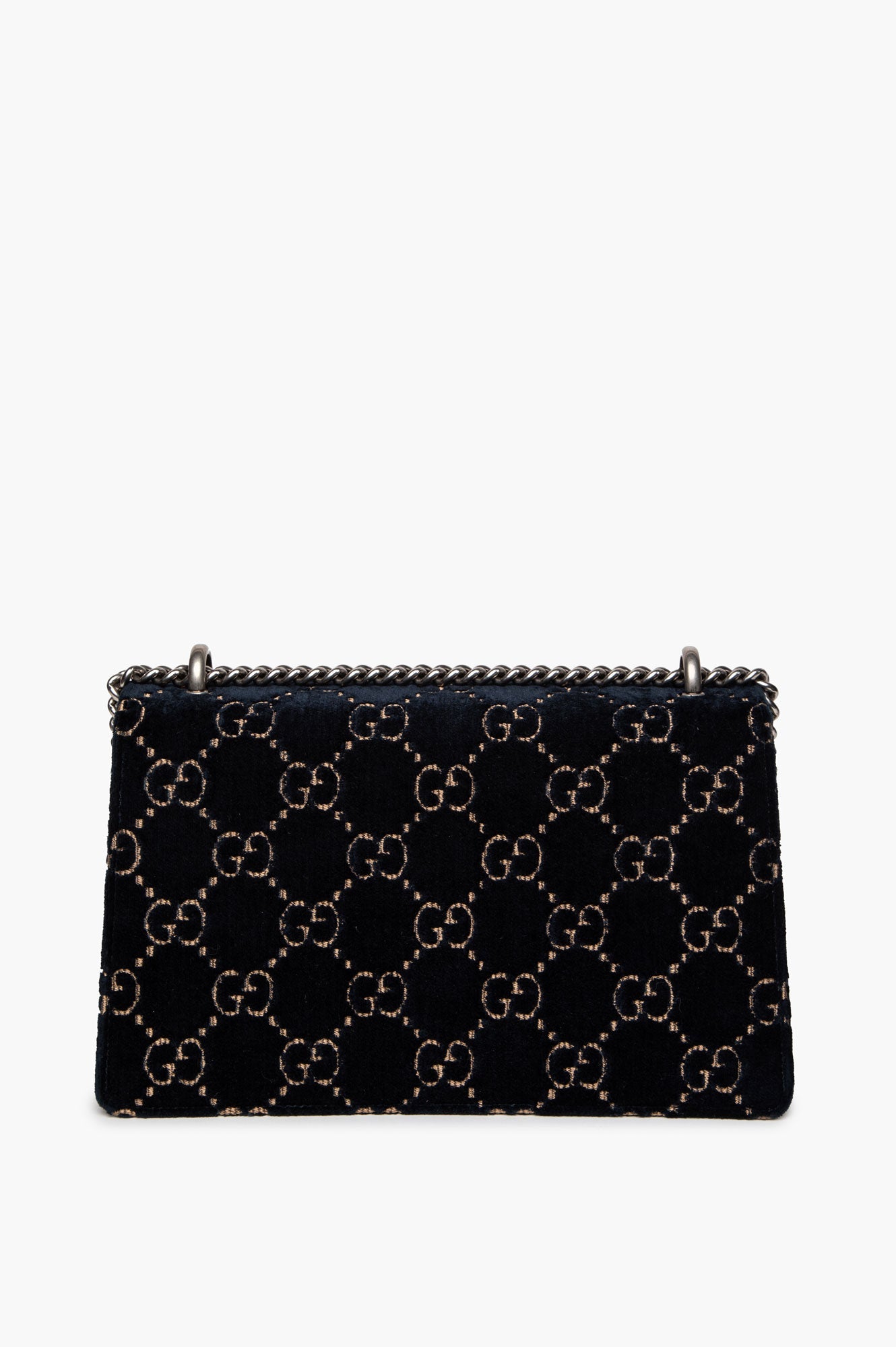 Gucci Medium Dark Blue GG Velvet Dionysus Shoulder Bag