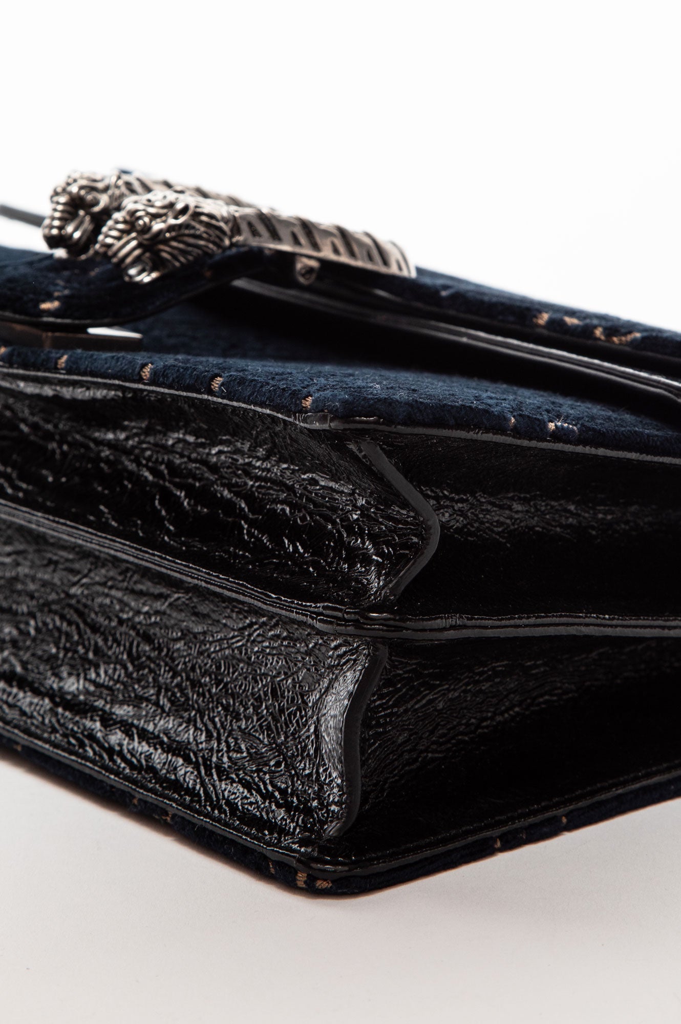 Gucci Medium Dark Blue GG Velvet Dionysus Shoulder Bag