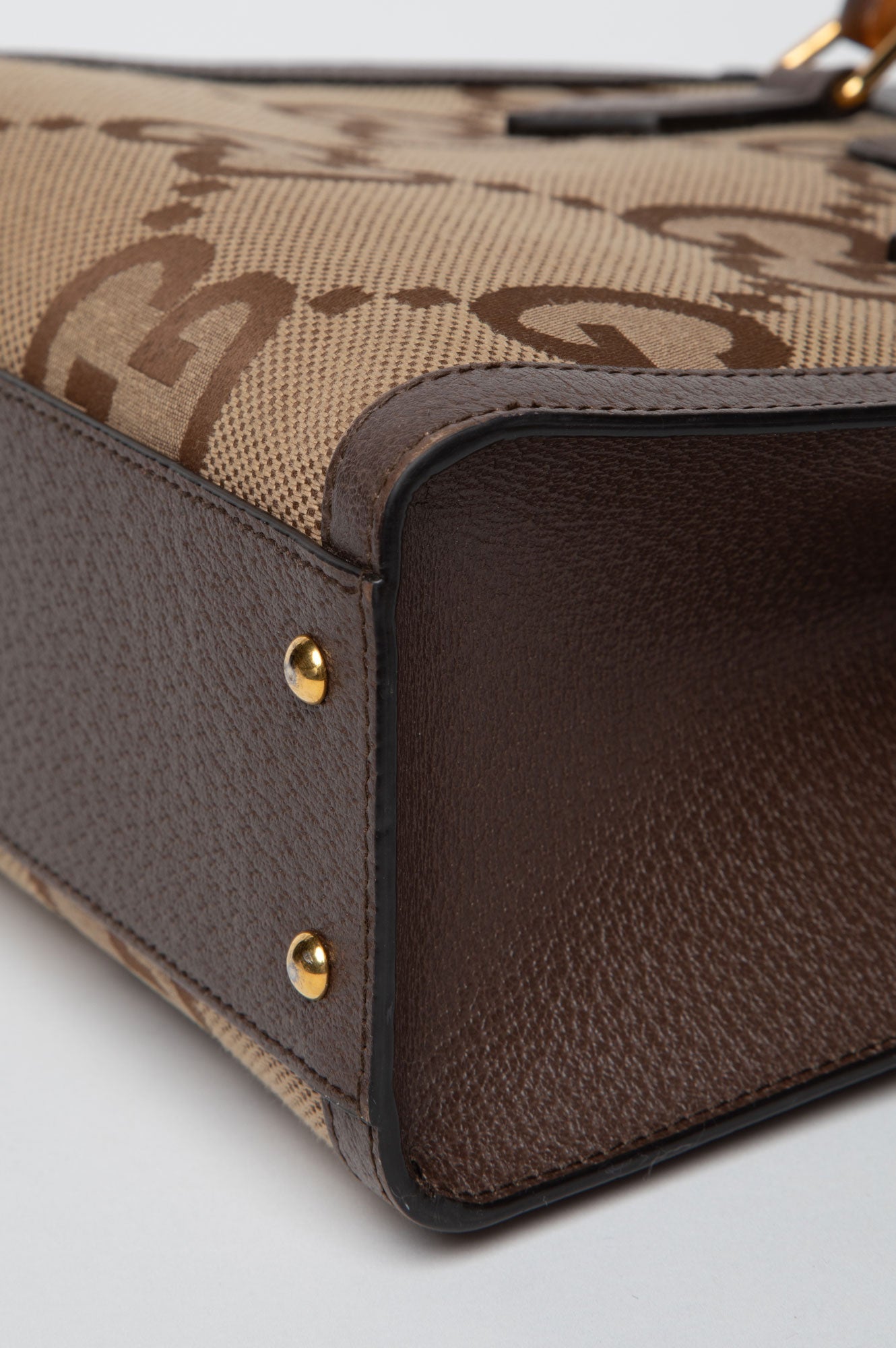 Gucci Small Brown/Beige Jumbo GG Canvas Diana Tote Bag