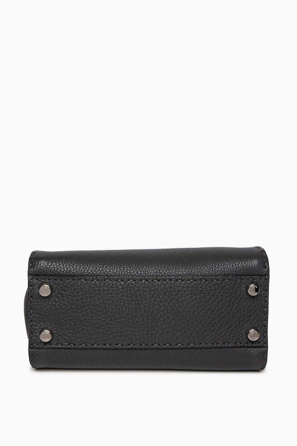 Fendi Grey Asphalt Selleria Leather Mini Peekaboo Bag